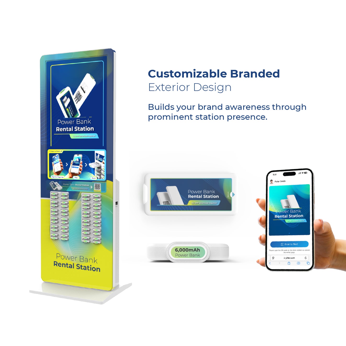 GEO 48 Power Bank Rental Kiosk with 43" Advertising Screen