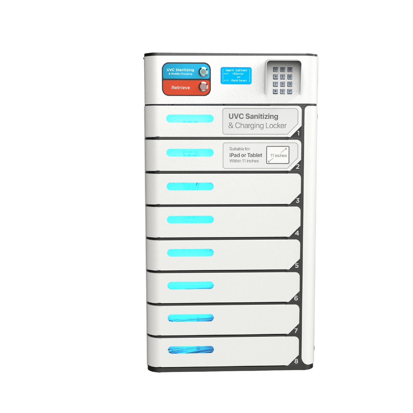 VOX 8 Bay UV-C Sanitizing & Charging Locker for Tablets & iPads