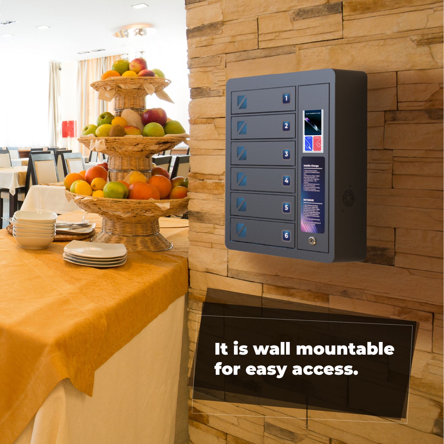 JUN 6 Bay Touchscreen Mobile Charging Locker