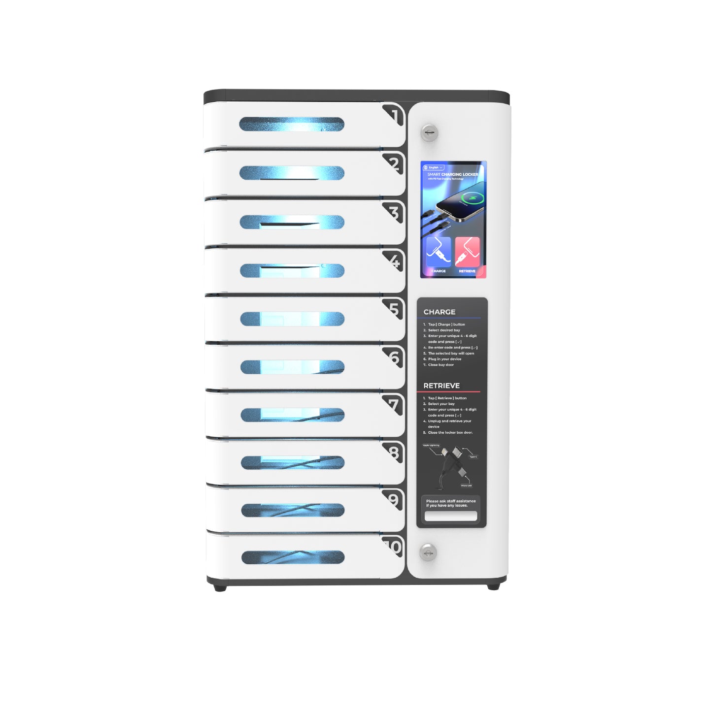 AMI 10 Bay Mobile Phone Charging Locker