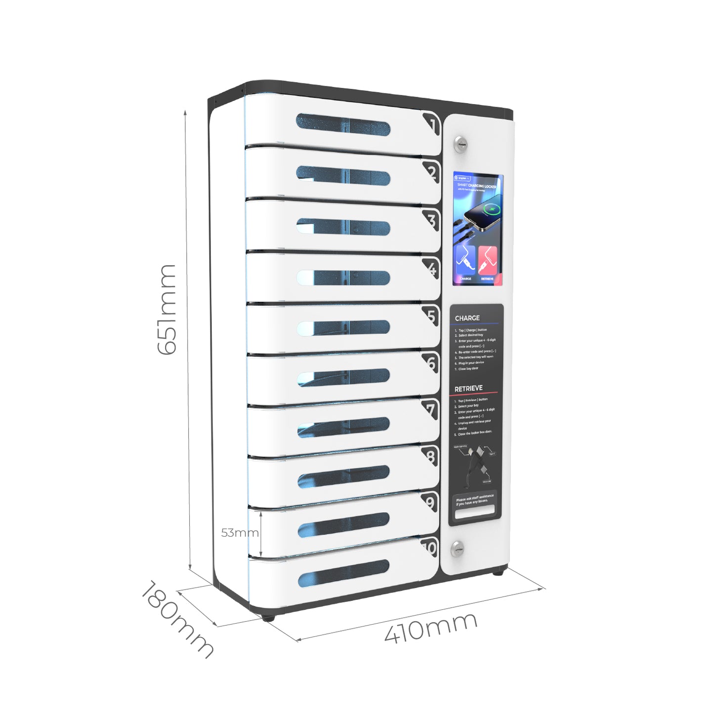 AMI 10 Bay Mobile Phone Charging Locker