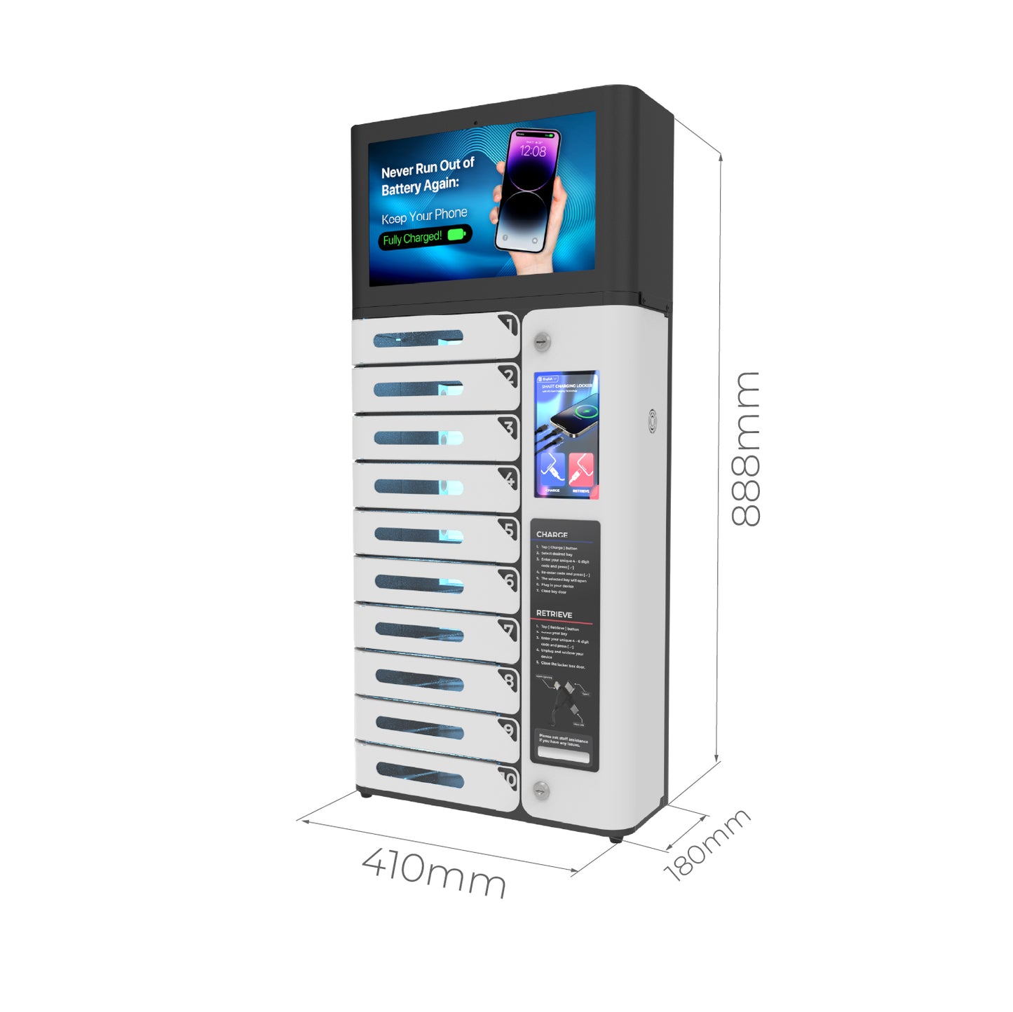AMI 10 Bay Mobile Phone Charging Locker