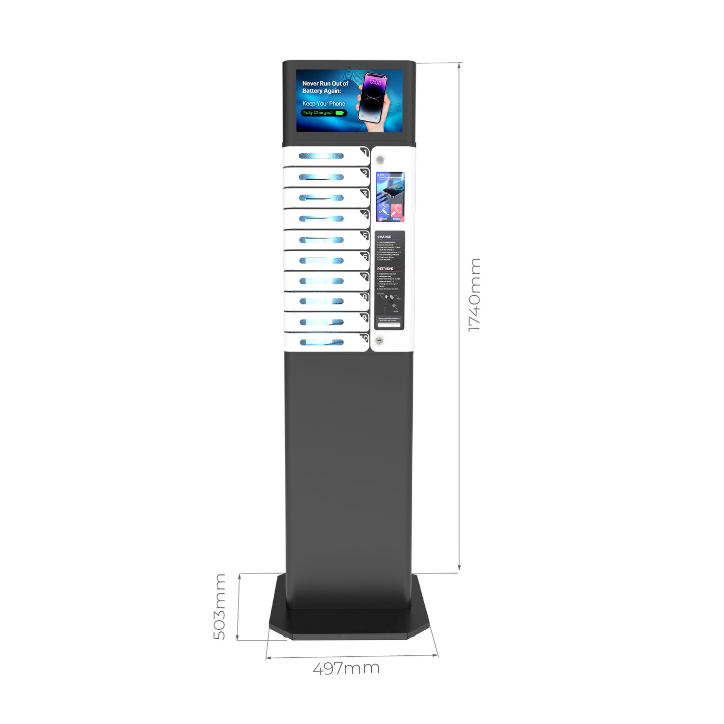 AMI 10 Bay Mobile Phone Charging Locker