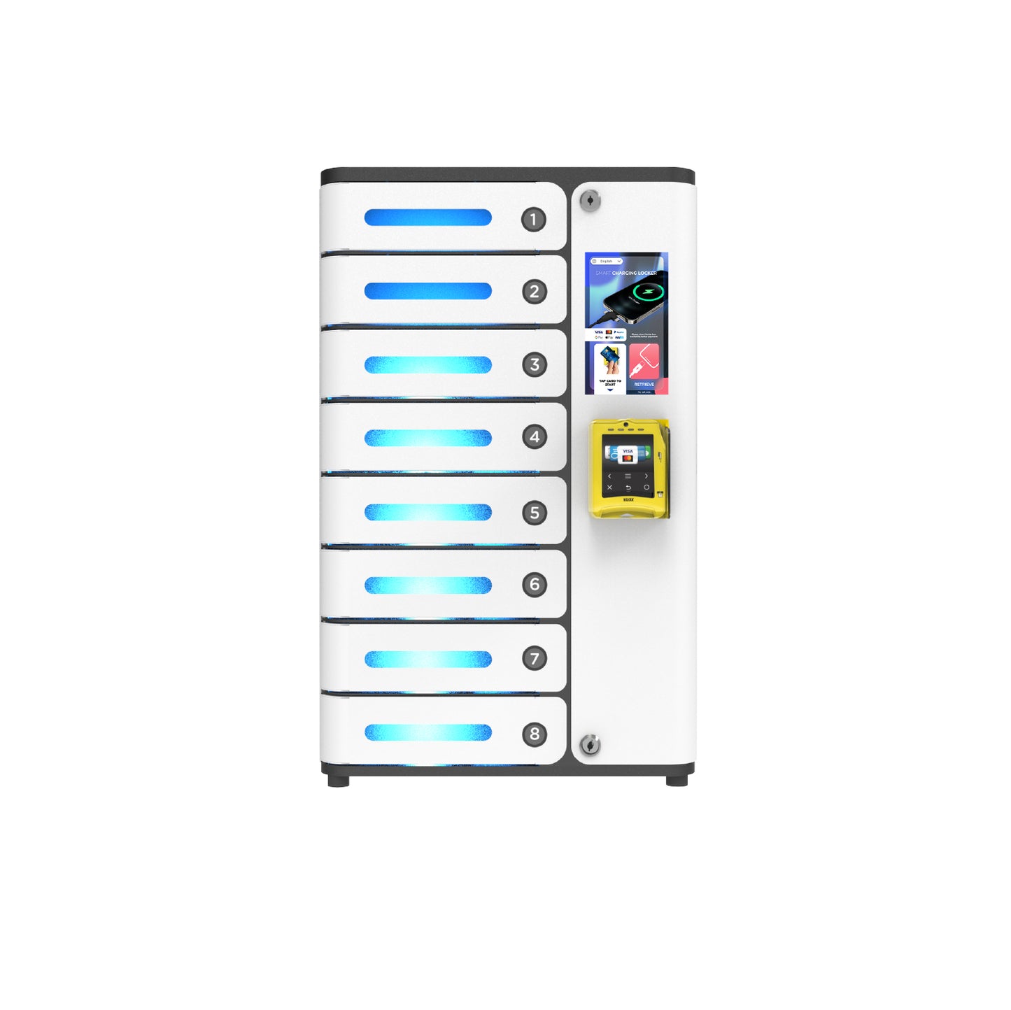 MIA Premium 8 Bay Credit Card Operated Mobile Charging Locker