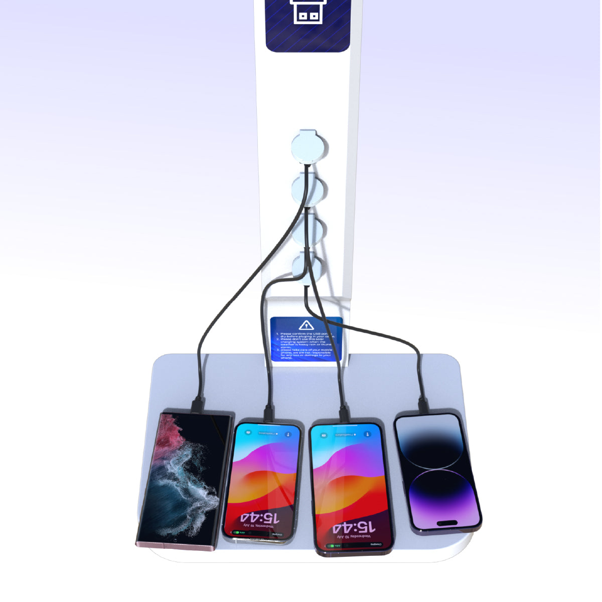 SUN Solar Powered Cell Phone Charging Station