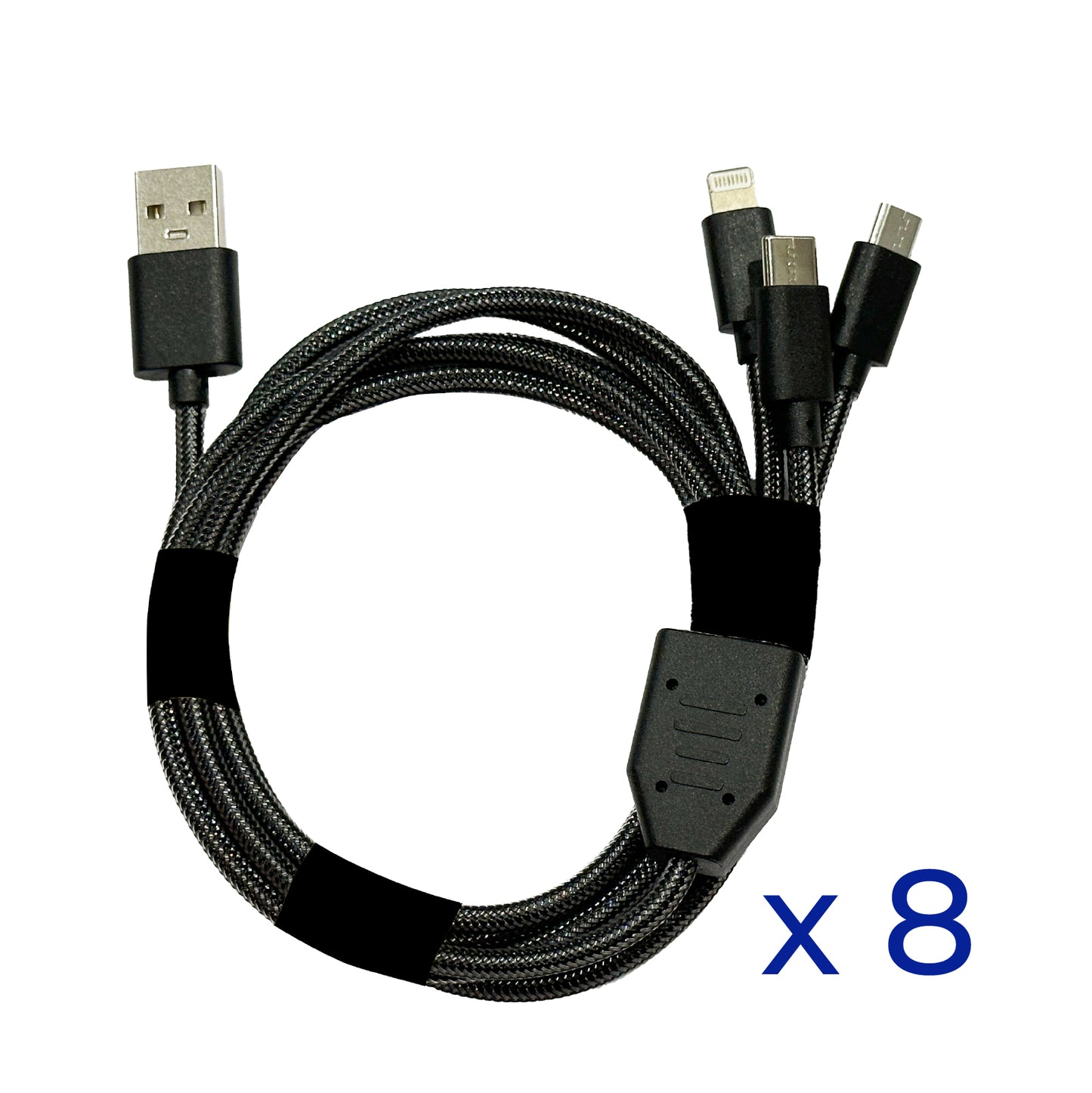 Replacement Cable: 1-to-3 Charging Cable for MIA / UVC / LIA Locker (USB, 8-Pack)