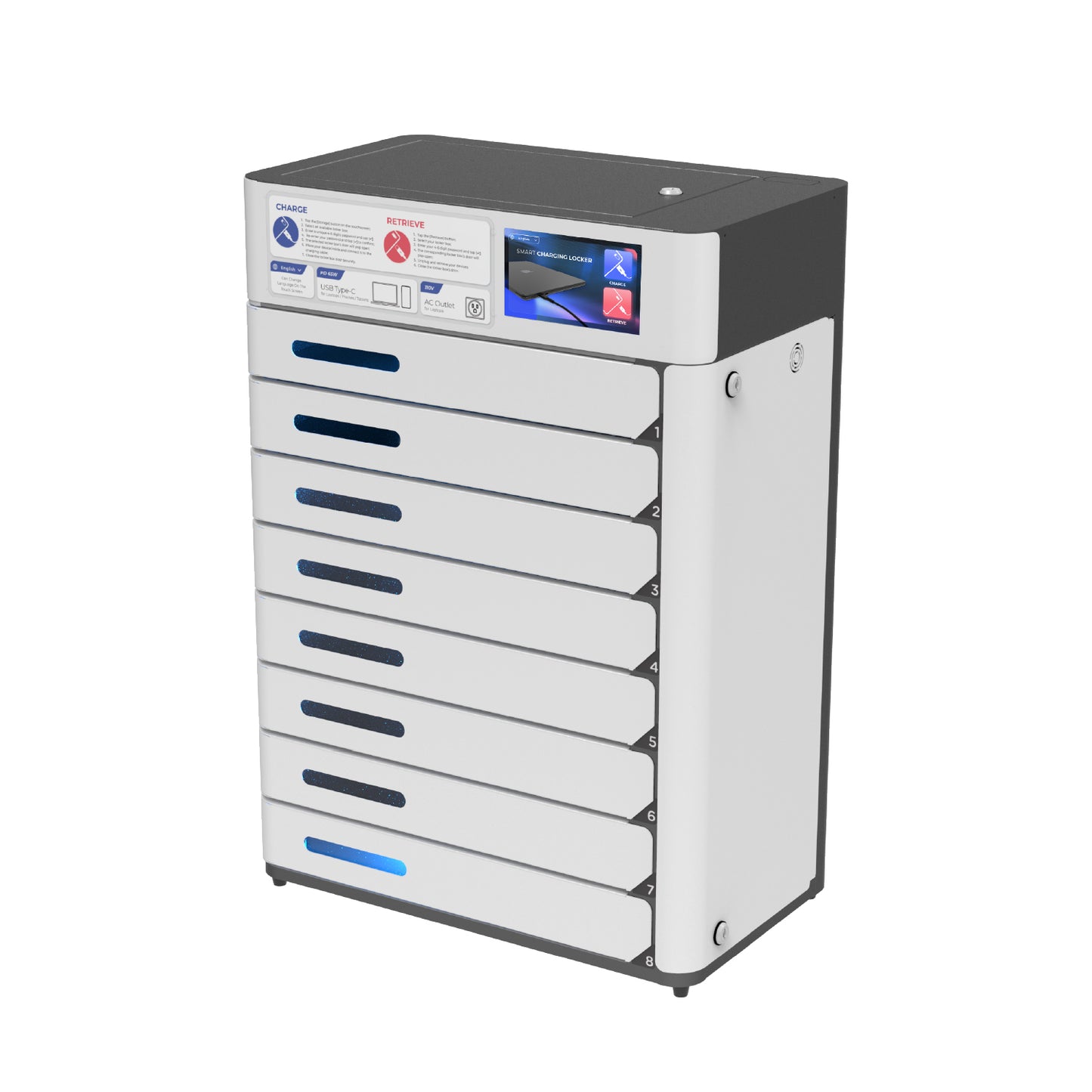VOX Ultra 8 Bay UV-C Sanitizing & Charging Locker for Laptops and Tablets