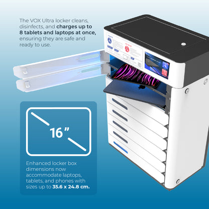VOX Ultra 8 Bay UV-C Sanitizing & Charging Locker for Laptops and Tablets
