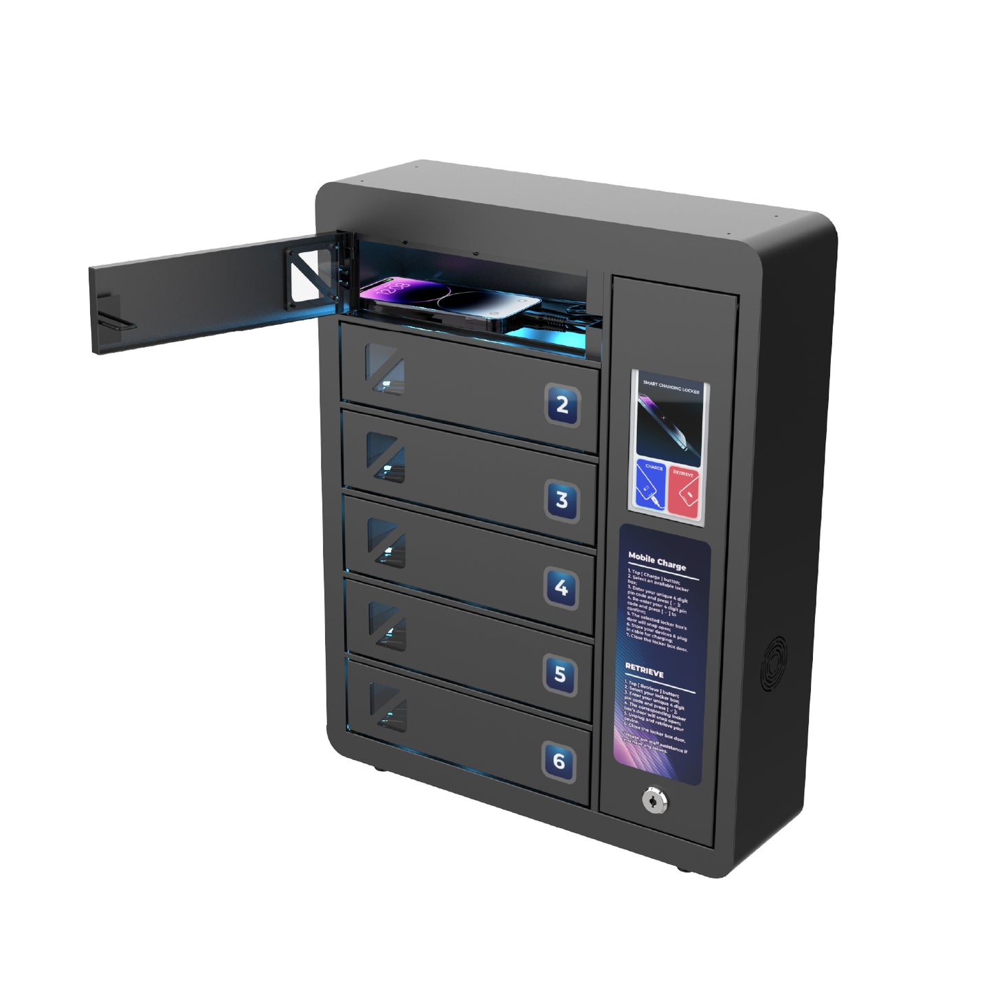 JUN 6 Bay Touchscreen Mobile Charging Locker