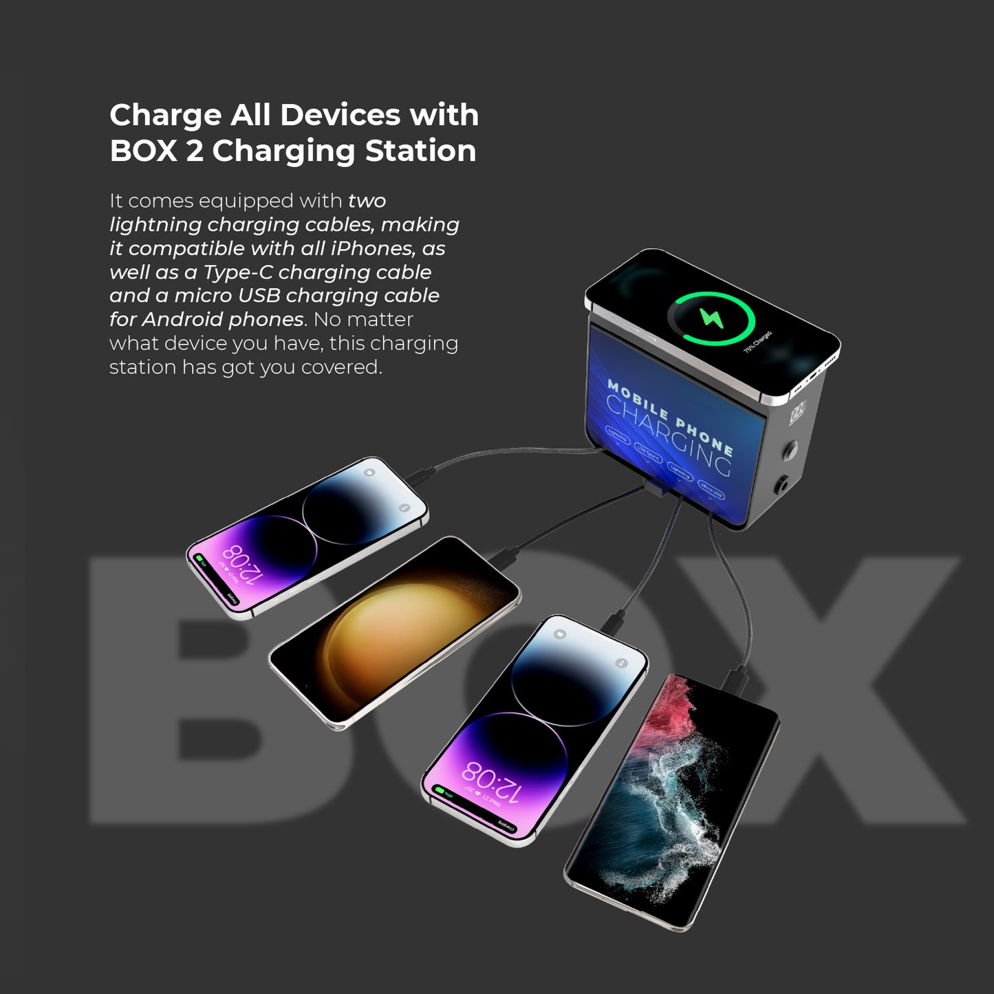 BOX 2 Battery Powered Desktop Charging Station