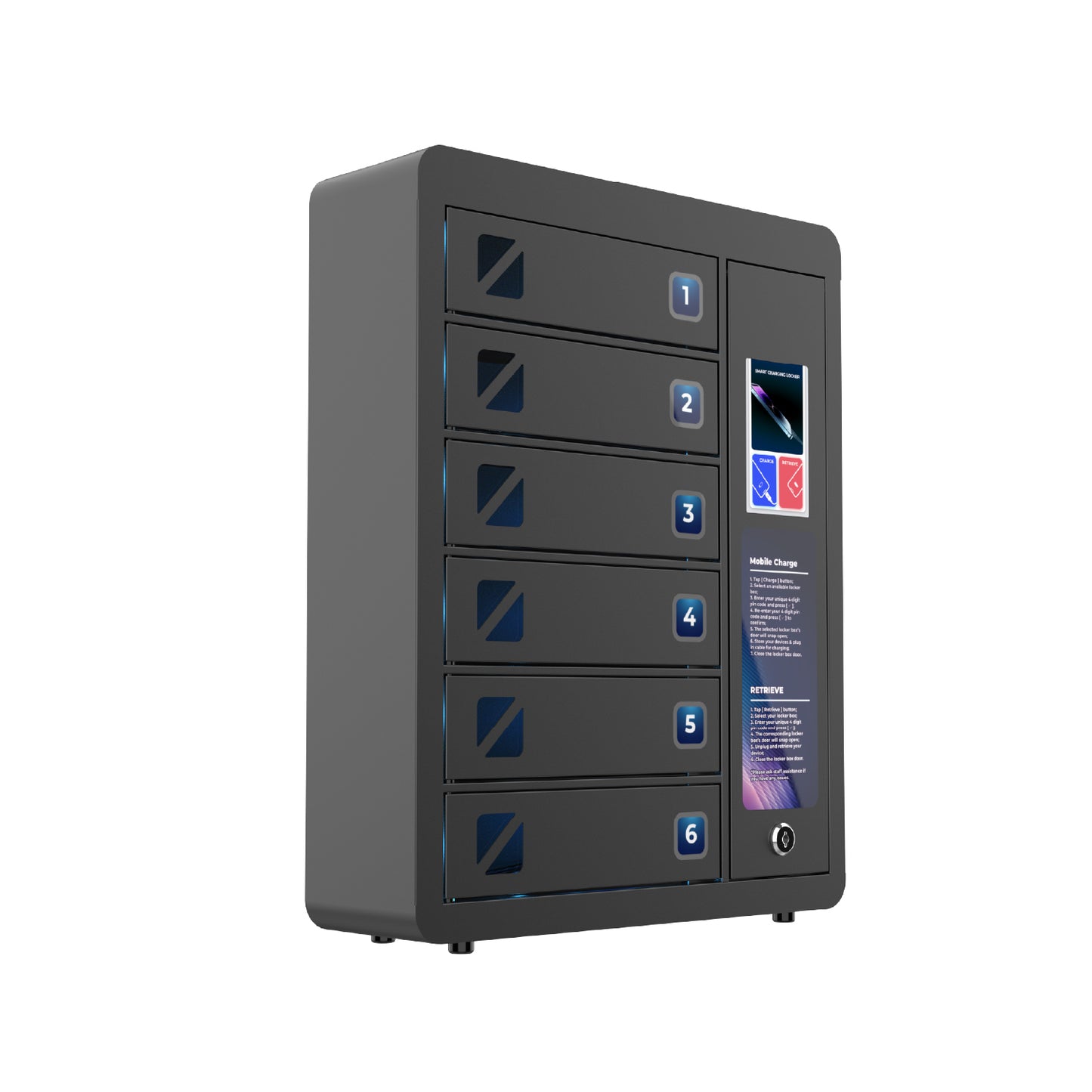 JUN 6 Bay Touchscreen Mobile Charging Locker