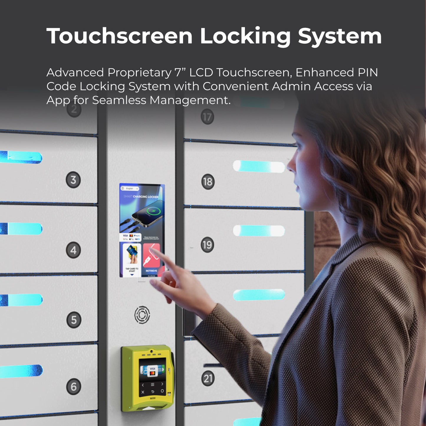 VIA 30-Bay Credit Card-Operated Mobile Charging Locker