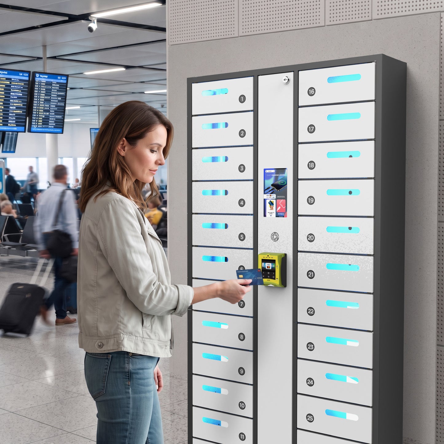 VIA 30-Bay Credit Card-Operated Mobile Charging Locker