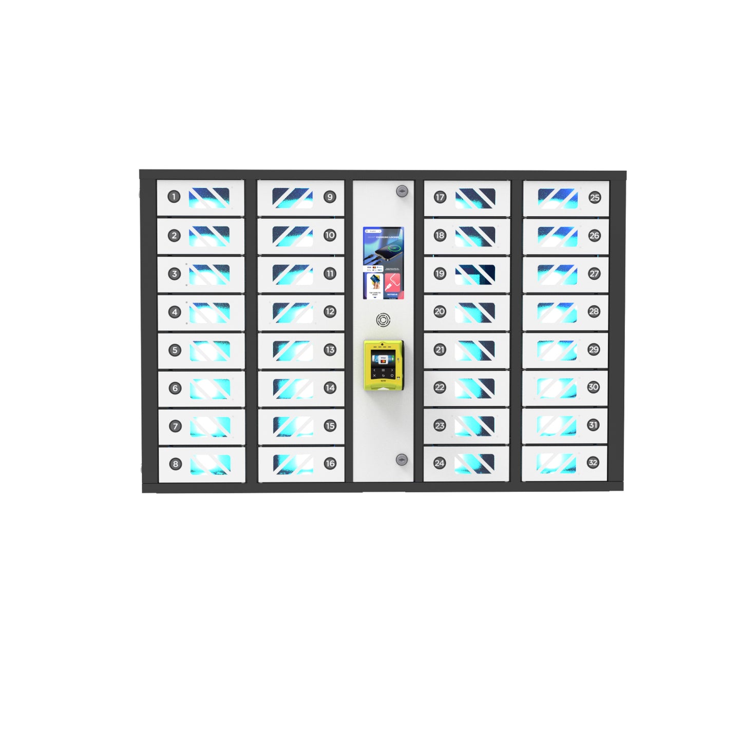 GIA 32-Bay Credit Card-Operated Mobile Charging Locker
