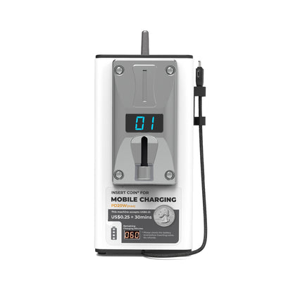 YOO 2 Coin Operated Cell Phone Charging Station (PD20W, 24,000 mAh Battery)