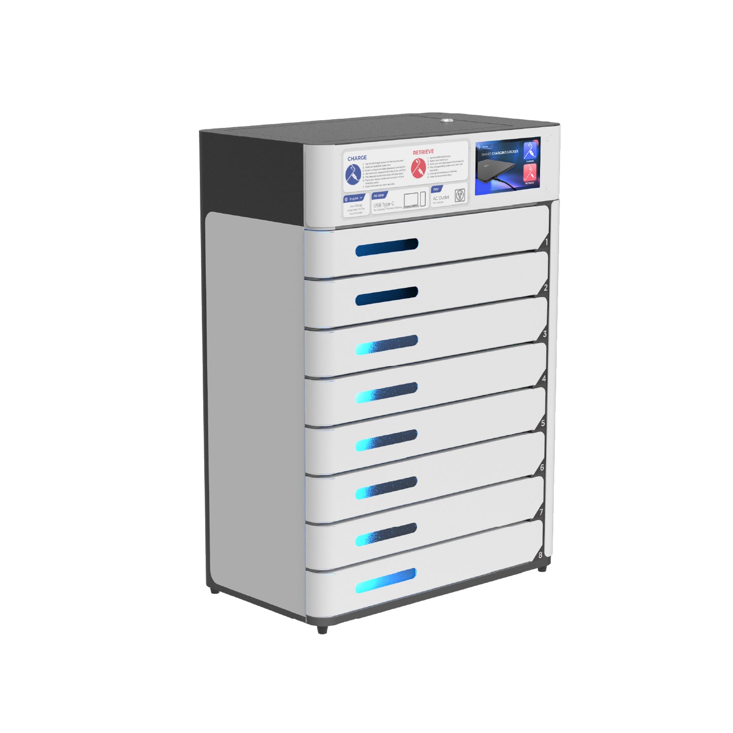VOX Ultra 8 Bay UV-C Sanitizing & Charging Locker for Laptops and Tablets