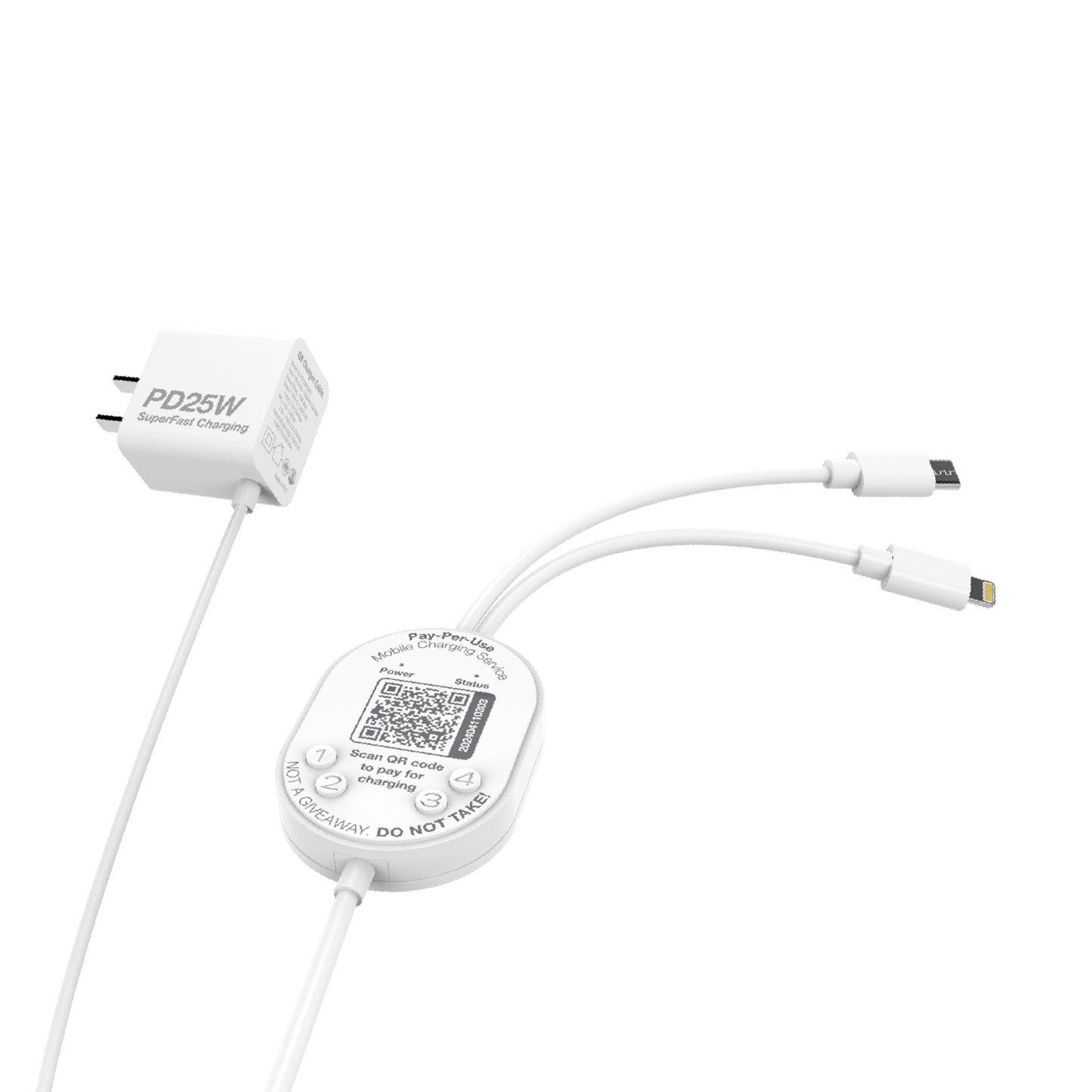 QR Code Pay Charger Cable with PD25W Super-Fast Charging (8-Pack)