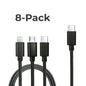 8-Pack Replacement Fast Charging Type-C 1-to-3 Charging Cables for MIA / MIA Premium / LIA Premium / UVC / VOX Locker