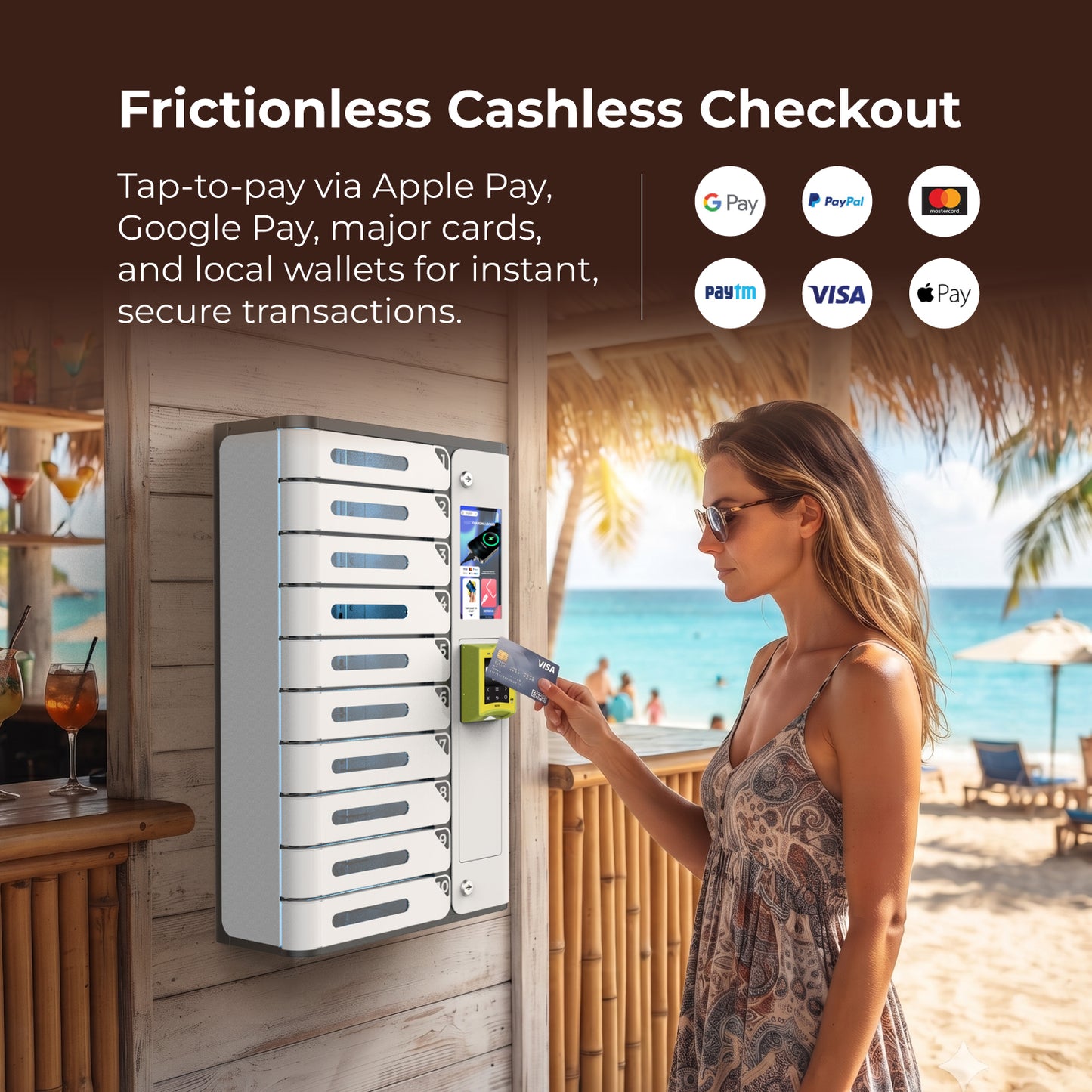 AMI 10 Bay Credit Card Operated Mobile Charging Locker