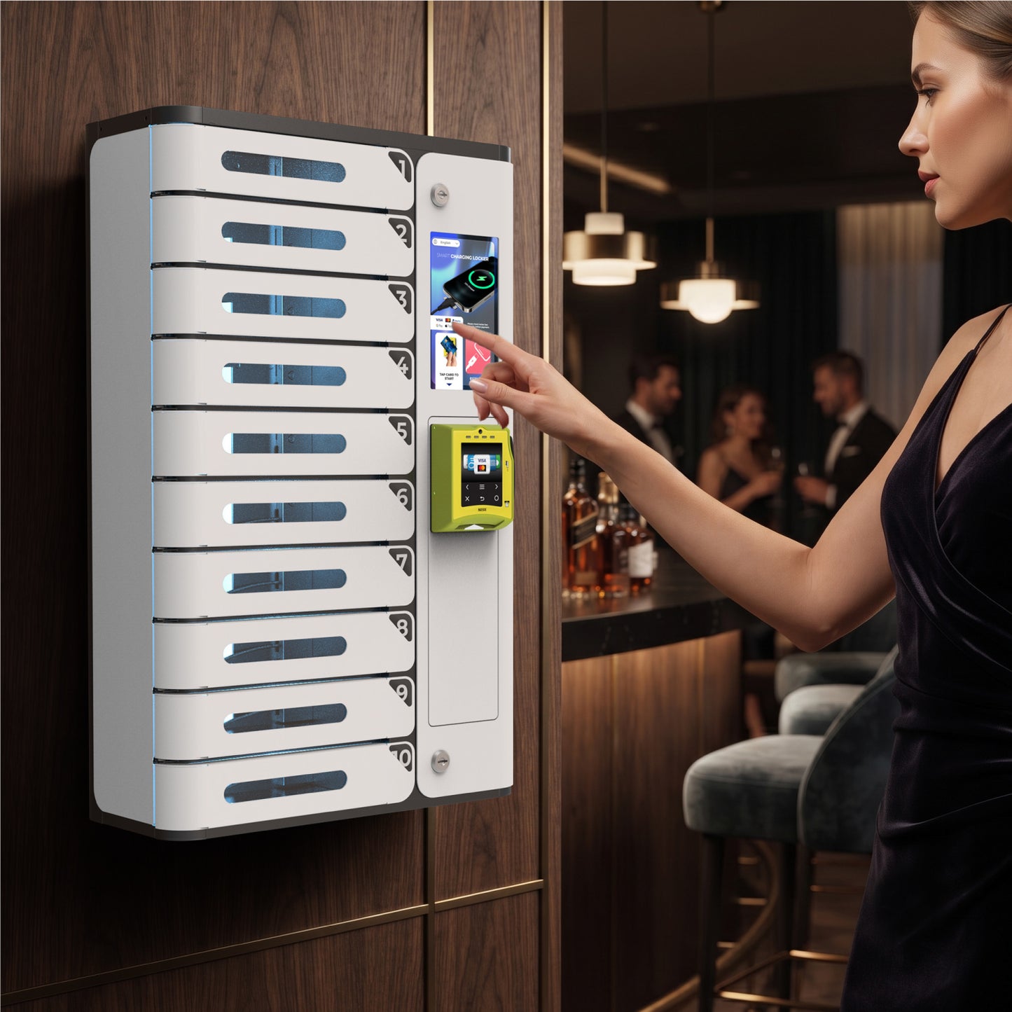 AMI 10 Bay Credit Card Operated Mobile Charging Locker