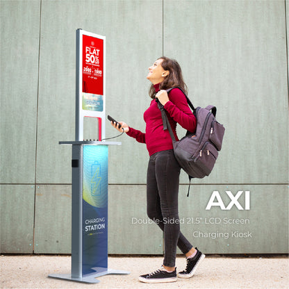 AXI Double-Sided 21” LCD Screen Charging Kiosk