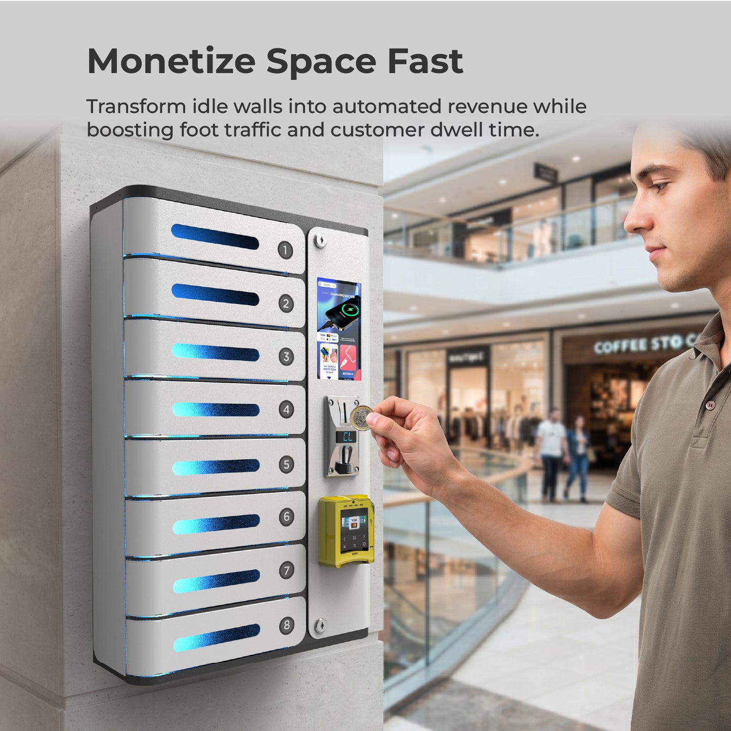 MIA Premium Credit Card and Coin Operated Charging Locker