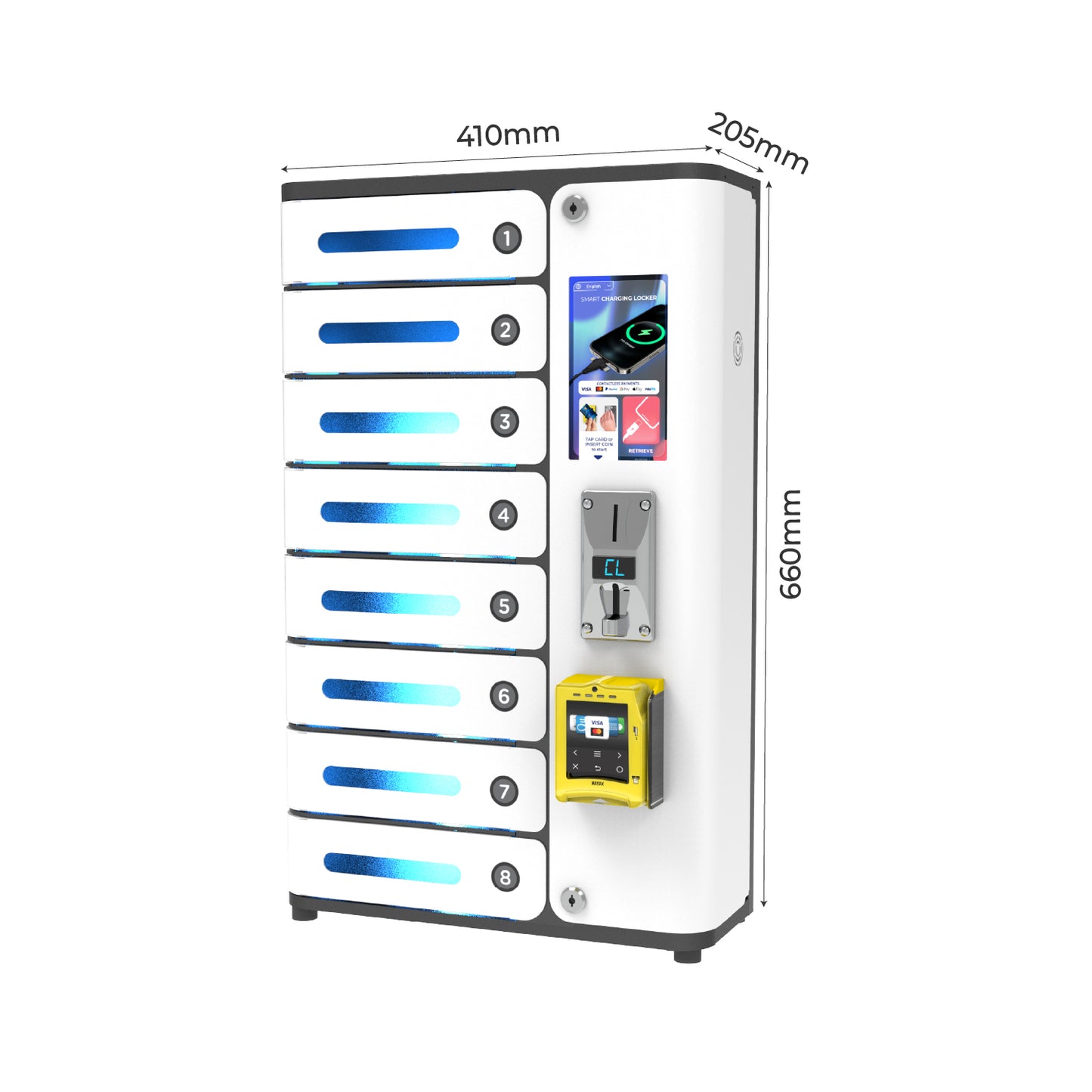 MIA Premium Credit Card and Coin Operated Charging Locker
