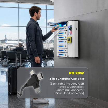 MIA Premium 8 Bay Credit Card Operated Mobile Charging Locker
