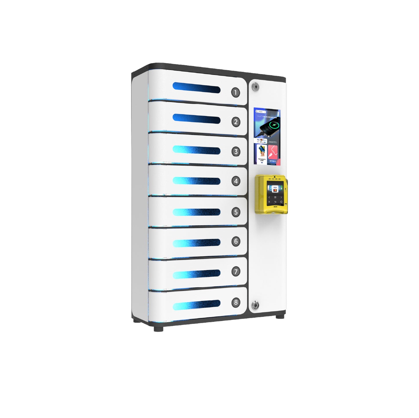 MIA Premium 8 Bay Credit Card Operated Mobile Charging Locker
