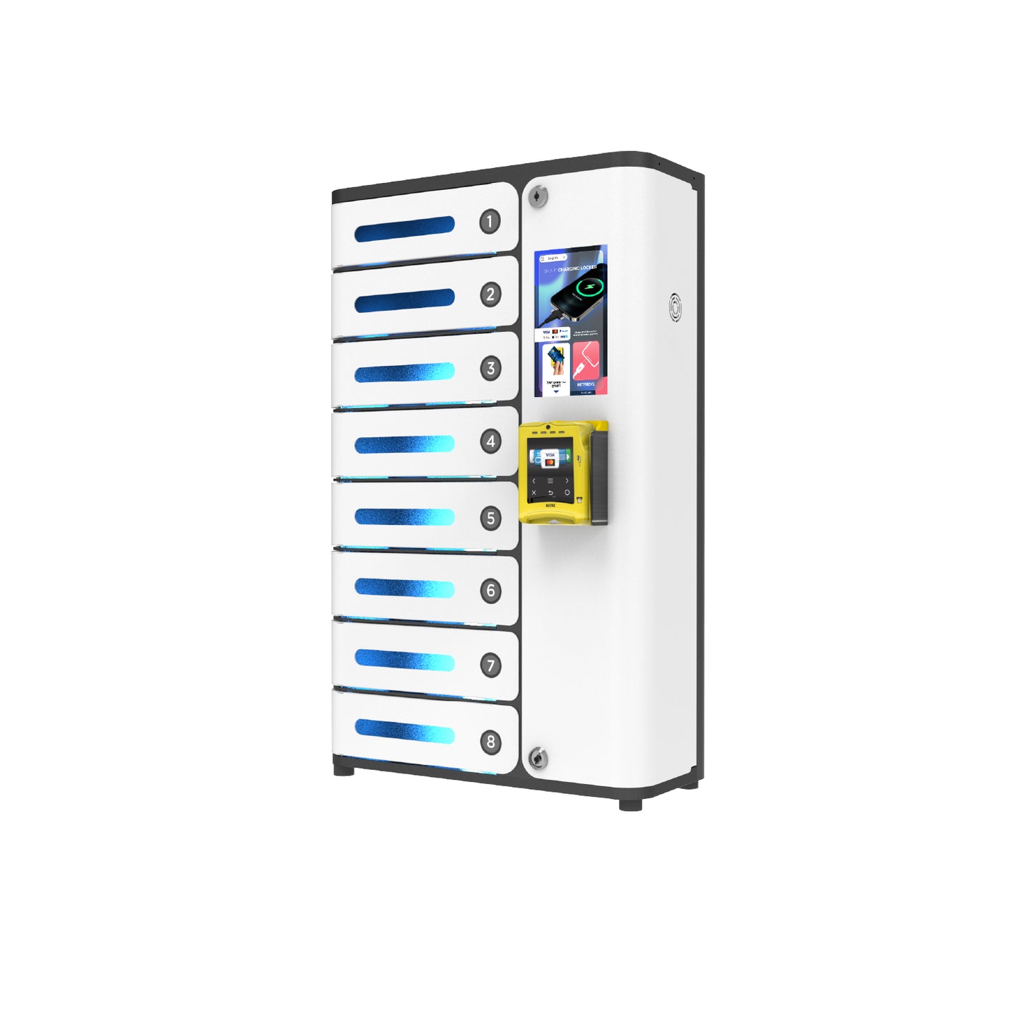 MIA Premium 8 Bay Credit Card Operated Mobile Charging Locker