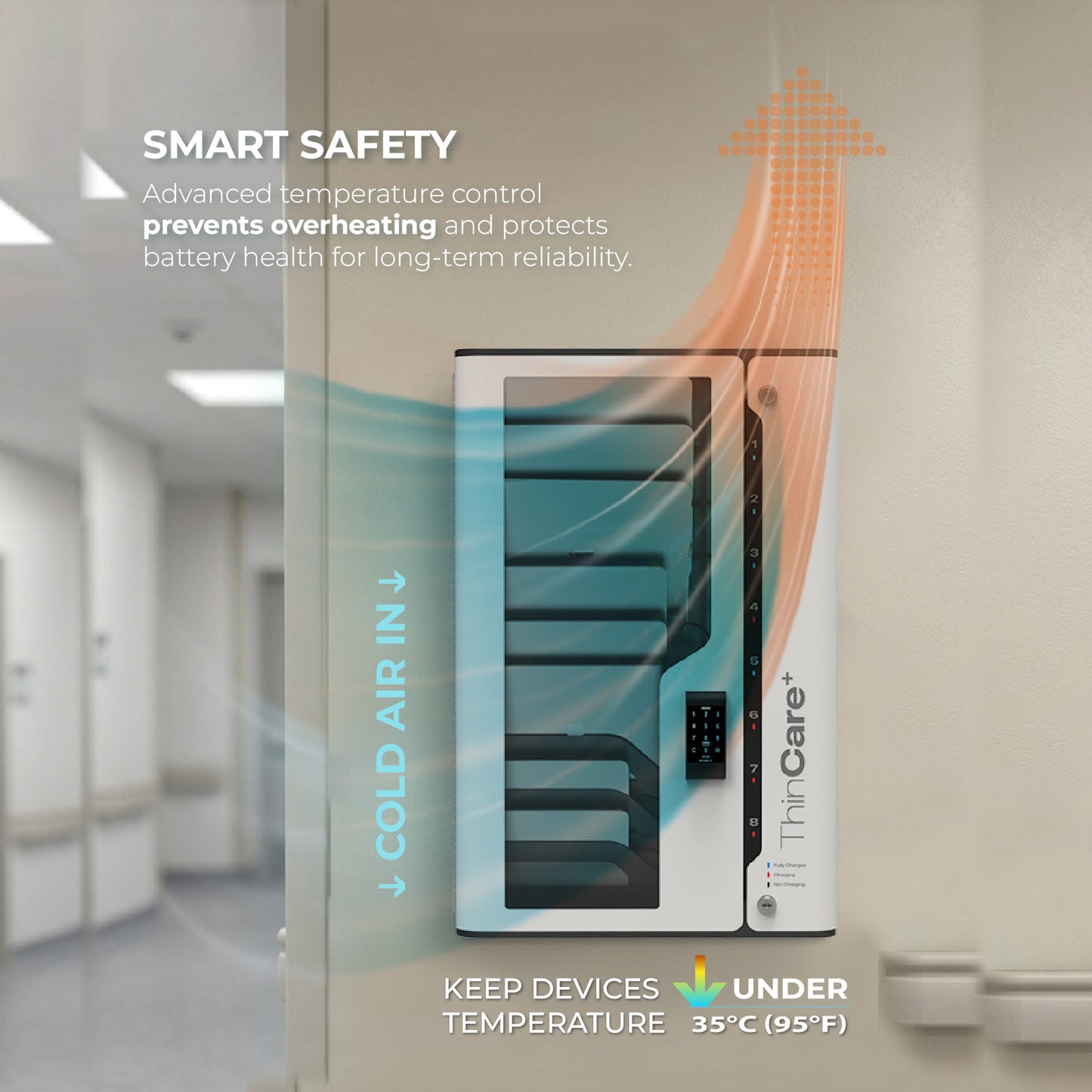 STN 8-Bay Wall Mounted iPads / Tablets Charging Locker For Hospitals & Enterprises
