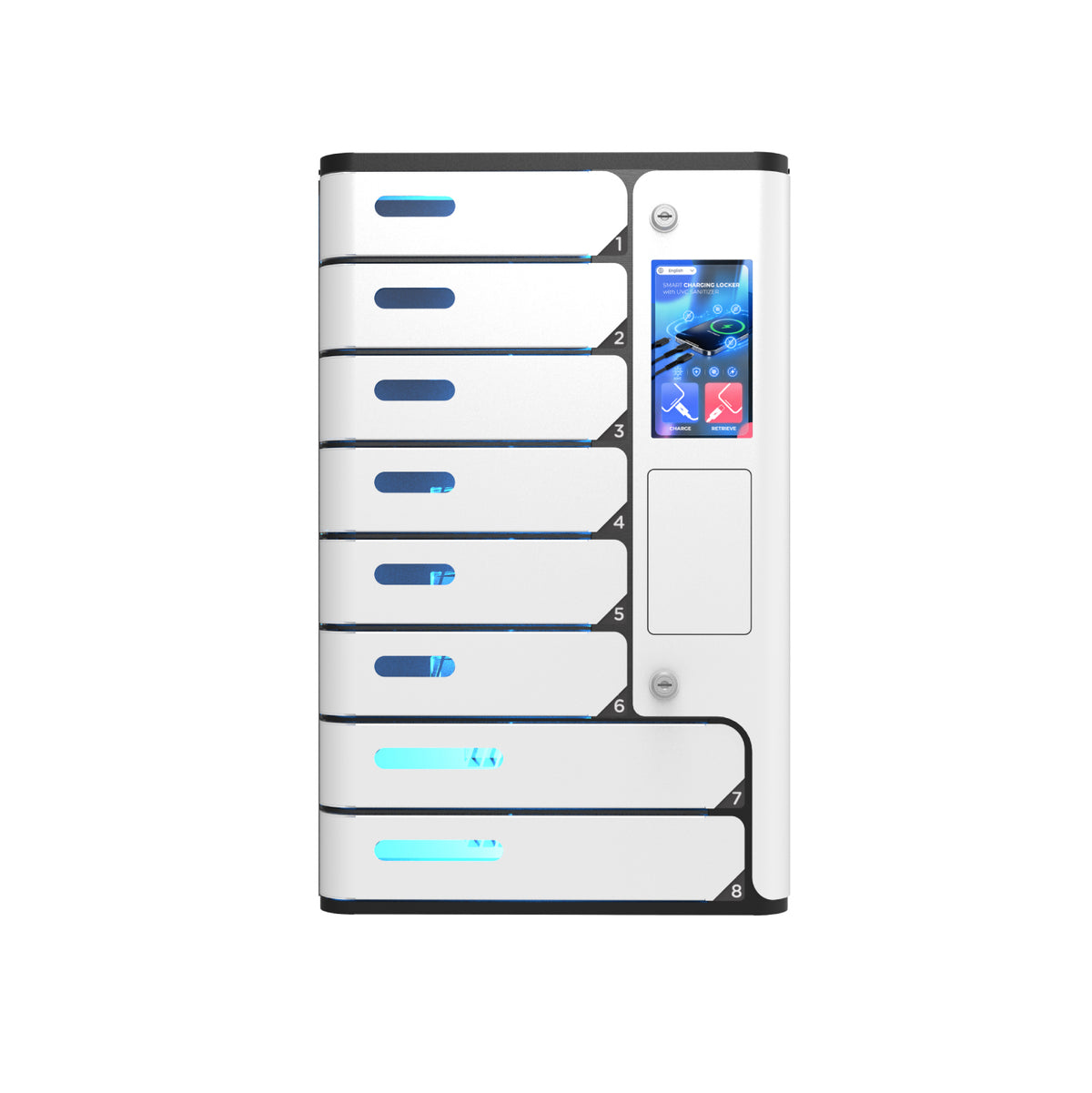 UVC Premium 8 Bay Mobile Sanitizing & Charging Locker
