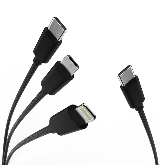 Replacement Cable: 1-to-3 Fast Charging Cable for ZEN / MIA / UVC / LIA / MAX / VIA / GIA Locker (Type-C, 8-Pack)