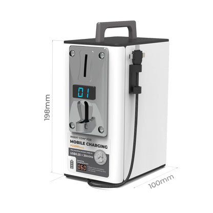 YOO 2 Coin Operated Cell Phone Charging Station (PD20W, 24,000 mAh Battery)